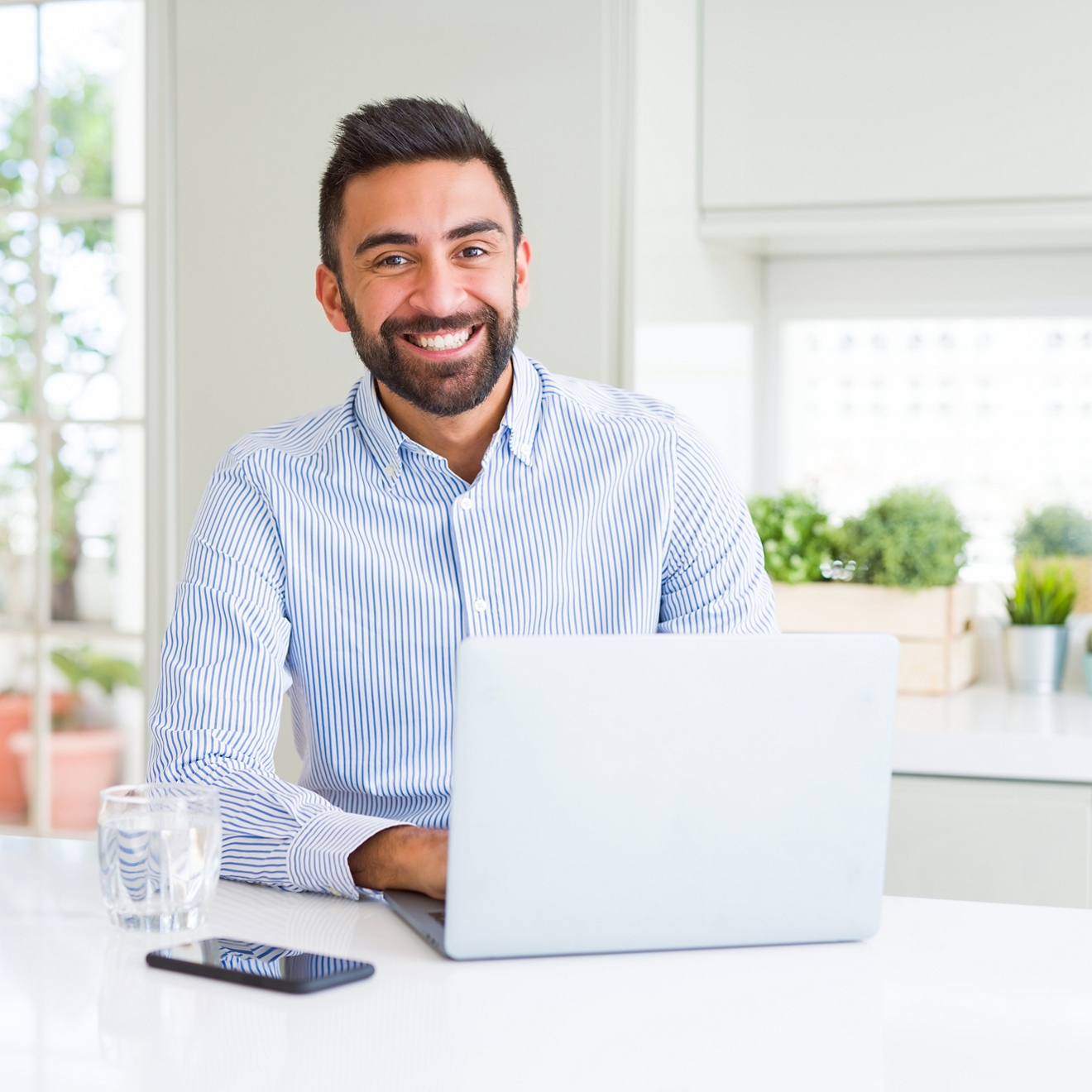 Business person working on a laptop
